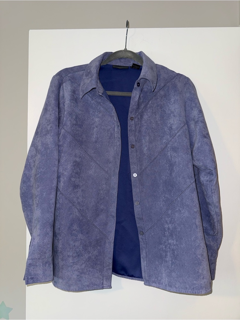 Faux Suede Button-Up Jacket - Picture 1 of 4